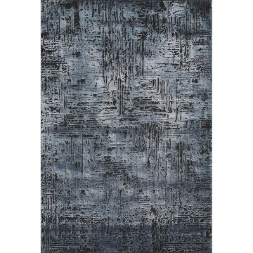 Belgravia Illusion BLG02 Modern Abstract Distressed Blocks Metallic Shimmer Soft Textured Hi-Lo Polyblend Short Pile Deep Navy/Steel Blue/Black/Ash Grey/Pale Sky Rug-Desire Rugs-Rug Love - The Most Loved Rug Store